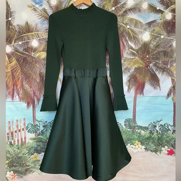 Ted Baker ZADI Frill Neck Full Skirt Dress